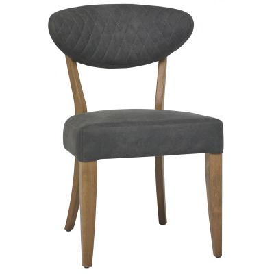 Bohemia Rustic Oak Dark Grey Fabric Dining Chair